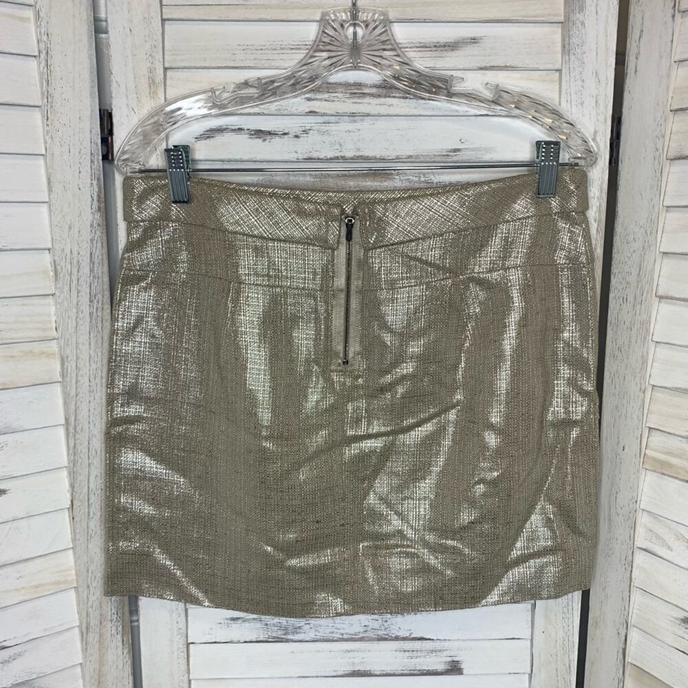 J. CREW COLLECTION Y2K 90s Women's Metallic Gold Mini Skirt NWT 8 Festival Retro - Picture 7 of 8